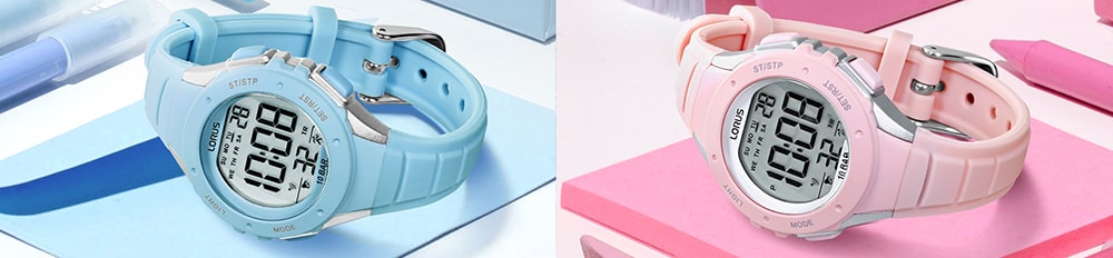 hodinky Lorus R2361PX9 v modré a růžové barvě